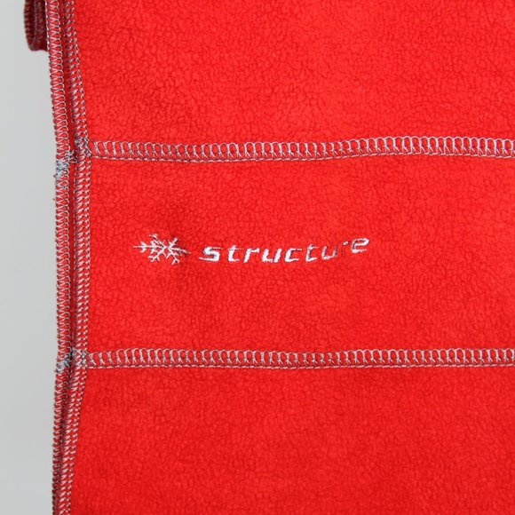 VINTAGE Structure Brand Fleece Scarf 1990's Y2K Red Rare - Picture 2 of 6